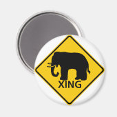 Olifant kruising snelweg teken magneet (Voorkant / Achterkant)