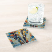 Olifant kubisme dierlijk Onderzetter (Schuin)