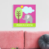 Olifant kunst canvas print voor kinderkamer (Insitu (Woonkamer))