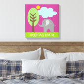 Olifant kunst canvas print voor kinderkamer (Insitu (Slaapkamer))