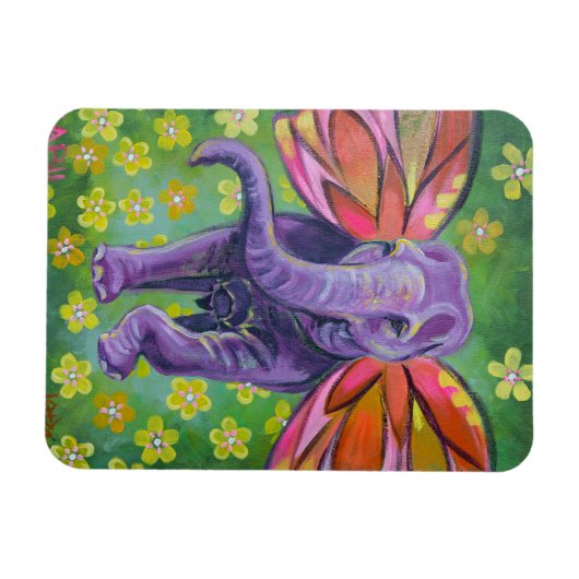 Olifant kunst decoratieve magneet (Horizontaal)