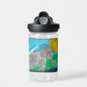 Olifant Kunst door Kinderen Waterfles (Voorkant)