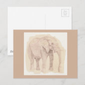 Olifant Kunstschets Briefkaart (Voorkant / Achterkant)