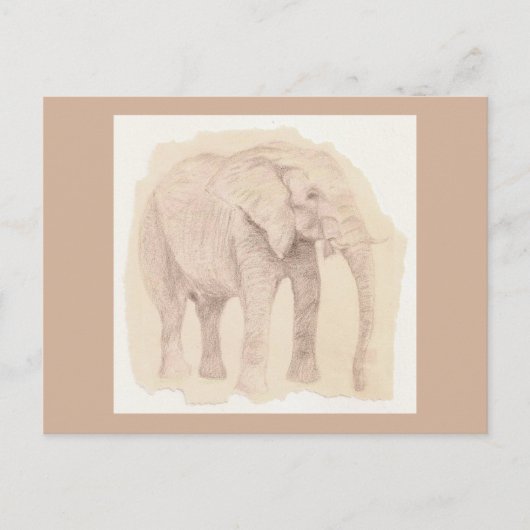 Olifant Kunstschets Briefkaart (Voorkant)