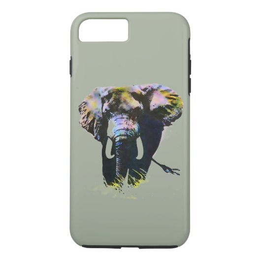 Olifant kunstwerk op grijze achtergrond Case-Mate iPhone case (Achterkant)