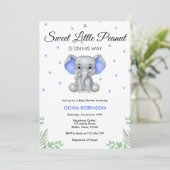 Olifant lief klein pinda jongen Baby shower Kaart (Staand voorkant)