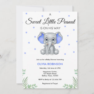Olifant lief klein pinda jongen Baby shower Kaart