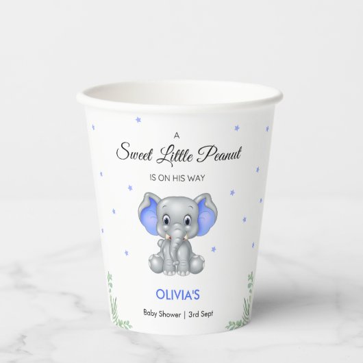 Olifant lief klein pinda jongen Baby shower Papieren Bekers (Voorkant)