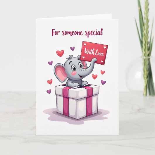 Olifant Liefdeskaart Kaart (Voorkant)