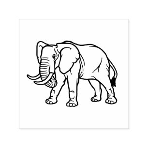 Olifant Lijn Kunst #2 Alleen Afbeelding, Geen Teks Zelfinktende Stempel