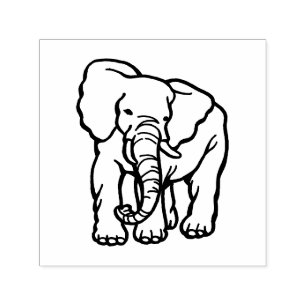 Olifant Lijn Kunst Afbeelding Alleen Geen Tekst Zelfinktende Stempel