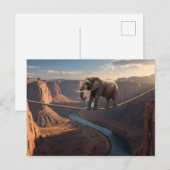 Olifant loopt op het touw kunst briefkaart (Voorkant / Achterkant)