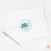 Olifant Love Blue Glitter Baby shower Sticker (Envelop)