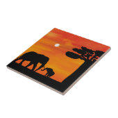 olifant, lucht, dieren, zonsopgang, natuur, afrika tegeltje (Zijkant)