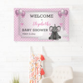 Olifant | Luchtballonnen | Stippen Baby shower Gir Spandoek (Insitu)