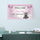 Olifant | Luchtballonnen | Stippen Baby shower Gir Spandoek (Beurs)