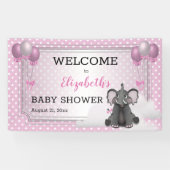 Olifant | Luchtballonnen | Stippen Baby shower Gir Spandoek (Horizontaal)