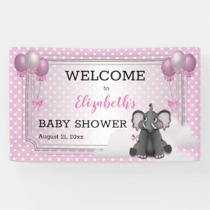 Olifant Luchtballonnen Stippen Baby shower Gir Spandoek