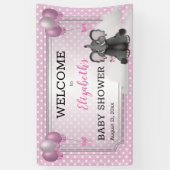 Olifant | Luchtballonnen | Stippen Baby shower Gir Spandoek (Verticaal)