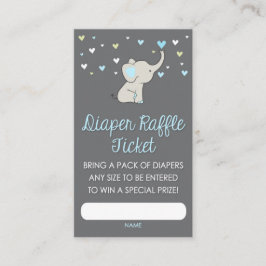 Olifant Luier Raffle Kaart, Olifant baby shower, Informatiekaartje