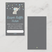 Olifant Luier Raffle Kaart, Olifant baby shower, Informatiekaartje (Voorkant / Achterkant)