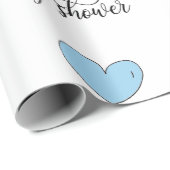 Olifant Mama & Baby shower Blauw Grijs Wit Jongen Cadeaupapier (Rol Hoek)