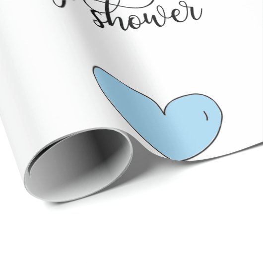 Olifant Mama & Baby shower Blauw Grijs Wit Jongen Cadeaupapier (Rol Hoek)