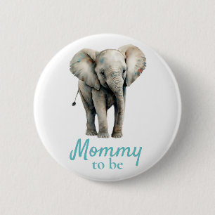 Olifant Mama Baby shower Blauwe Button