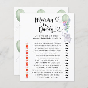 Olifant - mama of papa baby shower spel