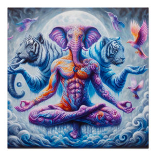 Olifant man spiritueel perfect poster