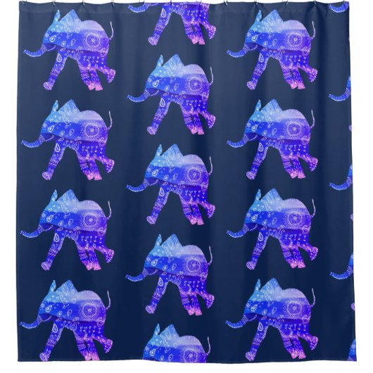 Olifant Mandala Kunst Douchegordijn (Voorkant)