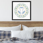 Olifant Mandala Wandkunst Canvas Afdruk (Insitu (Slaapkamer))