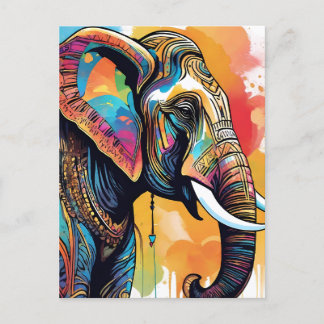 Olifant mandala waterkleur briefkaart