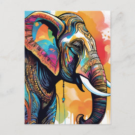 Olifant mandala waterkleur briefkaart