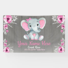 Olifant meisje achtergrond roze naam rustieke bloe spandoek