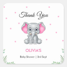Olifant Meisje Baby shower Dank u