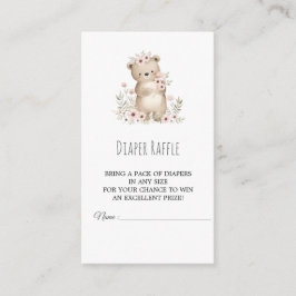 Olifant Meisje Baby Shower Luier Raffle Kaart