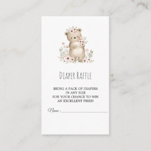 Olifant Meisje Baby Shower Luier Raffle Kaart