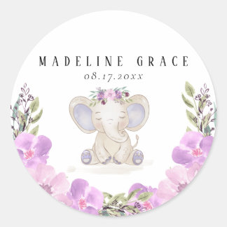 Olifant Meisje Baby Shower Sticker