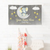 Olifant Meisje Banner Zonnebloem Baby shower (Insitu)