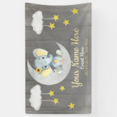 Olifant Meisje Banner Zonnebloem Baby shower (Verticaal)