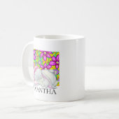 Olifant Meisje Bloem Koffie Mok (Voorkant links)