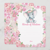 Olifant Meisje Douche Woorden van wijsheid Kaart (Voorkant / Achterkant)