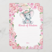 Olifant Meisje Douchen Woorden van Wijsheid Kaart (Voorkant / Achterkant)