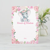 Olifant Meisje Douchen Woorden van Wijsheid Kaart (Staand voorkant)