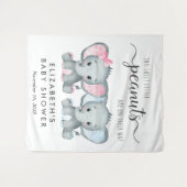 Olifant Meisje Jongen Twins Baby shower Welkom Wandkleed (Voorkant (horizontaal))