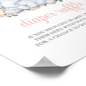 Olifant Meisje Roze Baby shower Luier Raffle Teken Poster (Hoek)