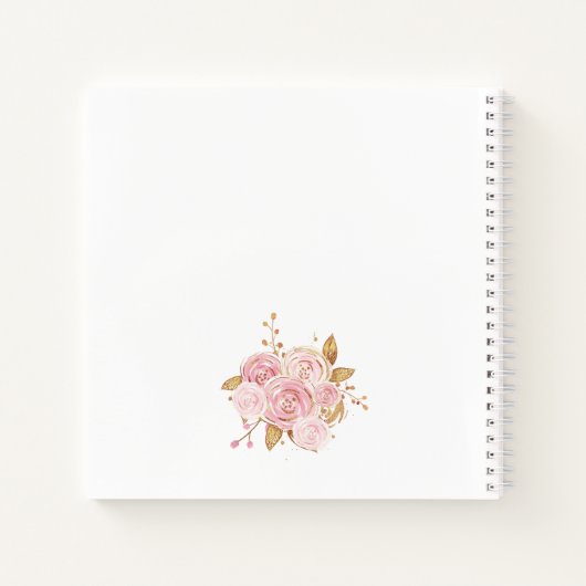 Olifant Meisje Roze Bloemen 1e Verjaardag Gastenbo Notitieboek (Achterkant)