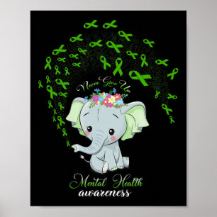Olifant mentale gezondheid bewustzijn geschenk kri poster