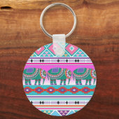 Olifant met Azteeks Patroon Sleutelhanger (Voorkant)